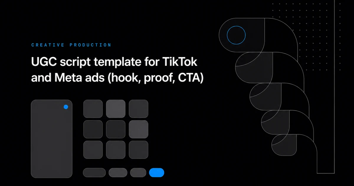 UGC script template for TikTok and Meta ads (hook, proof, CTA)